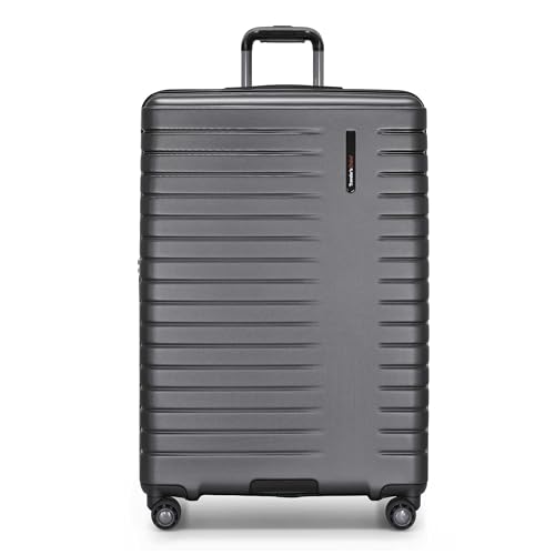 Traveler's Choice Archer Polycarbonate Hardside Spinner Luggage Set, Tie Down Straps, Grey, Checked 29-Inch - color: Grey, size: 1-Piece (Checked 29-Inch)