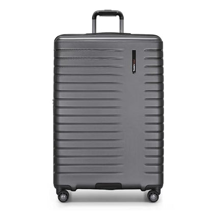Traveler's Choice Archer Polycarbonate Hardside Spinner Luggage Set, Tie Down Straps, Grey, Checked 29-Inch - color: Grey, size: 1-Piece (Checked 29-Inch)