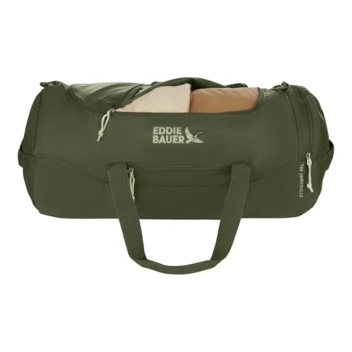 Eddie Bauer Stowaway Packable Duffel Bag | Travel | Foldable | Lightweight | Durable | Ripstop Polyester, 45L, Irish Moss - color: Irish Green