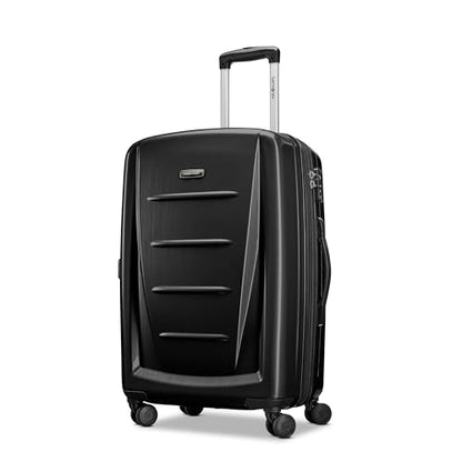 Samsonite Winfield 2 Hardside Expandable Luggage with Spinner Wheels, Brushed Anthracite, Checked-Medium 24-Inch - color: Brushed Anthracite, size: Checked-Medium Spinner