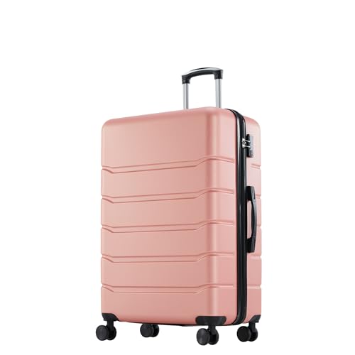 OLIXIS 20 Inch Carry-On Luggage, Hardside Suitcase with Spinner Wheels, Lightweight ABS Hard Shell Travel Luggage, TSA Approved Lock, Expandable Small Suitcase for Business & Travel–Pink - color: Pink, size: 21 IN