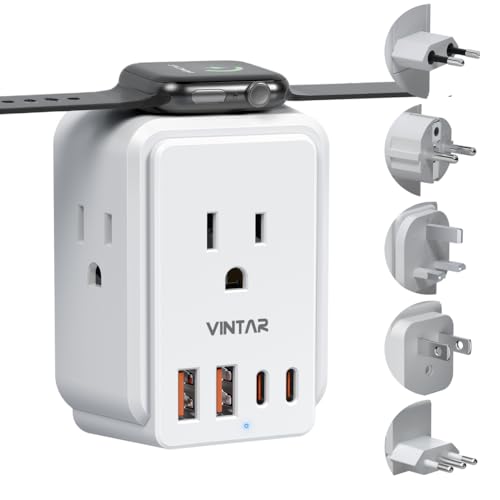 VINTAR European Travel Plug Adapter Kit for Apple Watch, Type A,C,G,E/F,L - style: Type A/C/G/E/F/L - All Europe