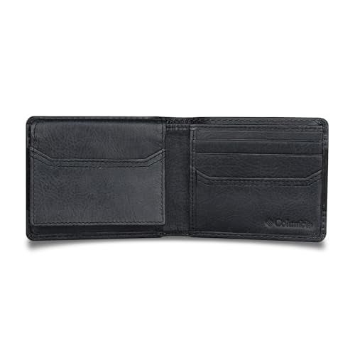 Columbia Mens RFID Slim Bifold Wallet With ID Window Black Two Tone - color: Black Two Tone