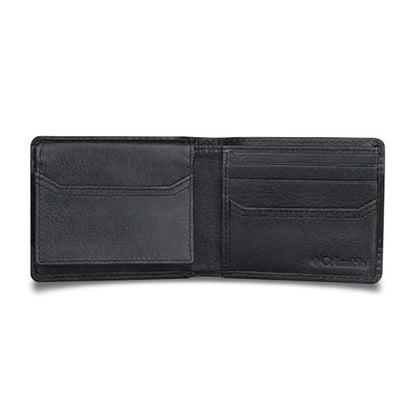 Columbia Mens RFID Slim Bifold Wallet With ID Window Black Two Tone - color: Black Two Tone