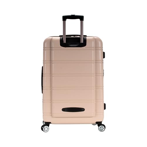 Rockland Melbourne Hardside Expandable Spinner Wheel Luggage, Checked Large 28", Champagne - color: Champagne, size: Checked Large 28"