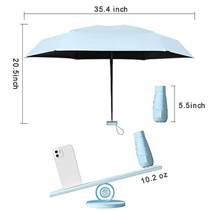 ESUFEIR Mini Sun Umbrella for Purse With Case - color: Baby Blue