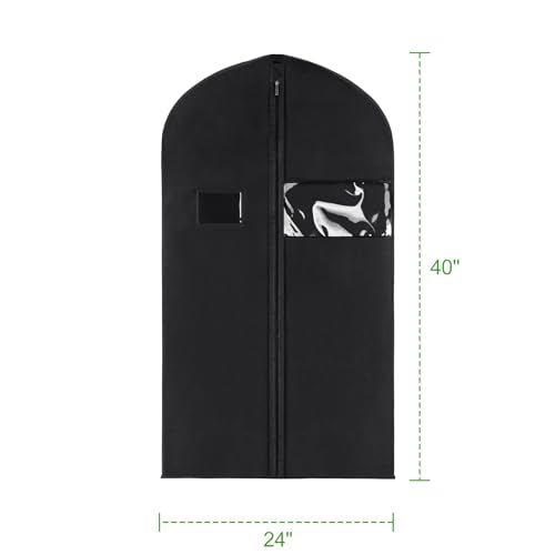 KEEGH 40 inch Suit Cover Bags for Men, Black Garment Bags (Set of 10) - size: 40"-10pcs