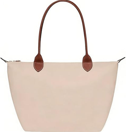 Large Work Tote Bag for Women, Everyday Commuter Shoulder Bag for Office - color: White