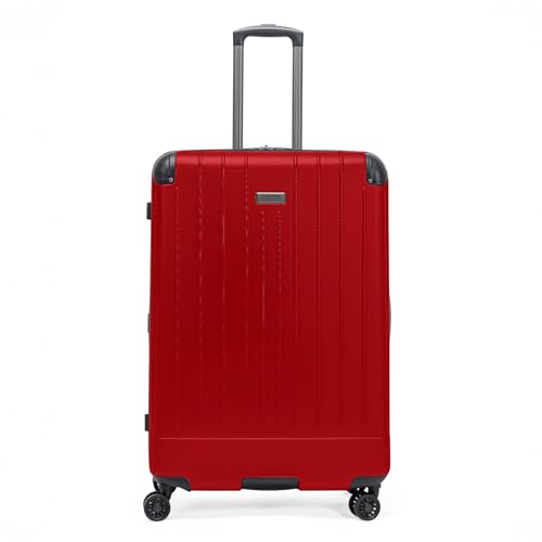 Flying Axis Collection Lightweight Hardside Expandable 8-Wheel Spinner Luggage, Cherry Red, 28-Inch Checked - color: Cherry Red, size: 28-Inch Checked