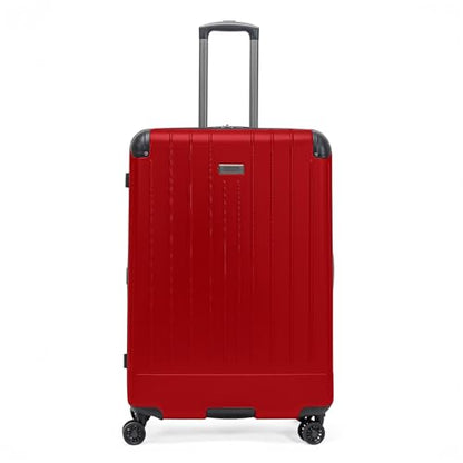 Flying Axis Collection Lightweight Hardside Expandable 8-Wheel Spinner Luggage, Cherry Red, 28-Inch Checked - color: Cherry Red, size: 28-Inch Checked