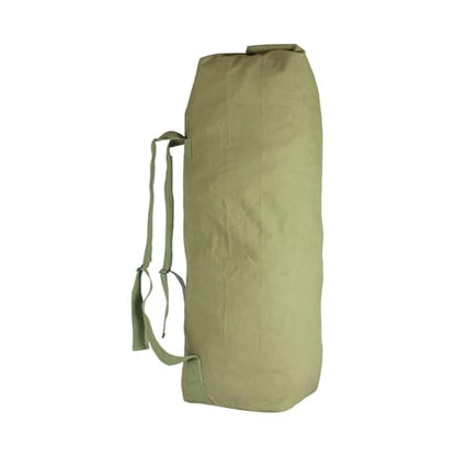FOX OUTDOOR PRODUCTS GI STYLE Two Strap Heavyweight Cotton Canvas Dual Padded Duffel Bag | Fully Adjustable Shoulder Straps, Side Web Grip Handle, 22" X 38", 3.0 lbs - color: Olive Drab