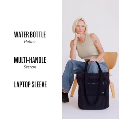 Thread Wallets Utility Tote – Large Travel Tote Bag with Multi-Pocket Design, Laptop Compartment & Work Bag for Women (Denim) - color: Denim