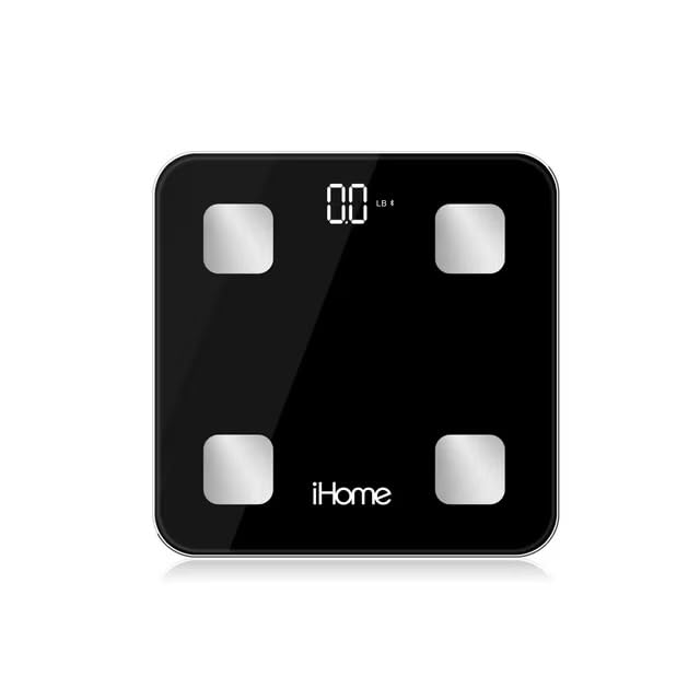 iHome Digital Bluetooth Smart Scale for Body Weight, Weight Scale, Including BMI, Body Fat, Muscle Mass, Batteries Included (Black Smart Bluetooth) - color: Black Smart Bluetooth, size: One Size
