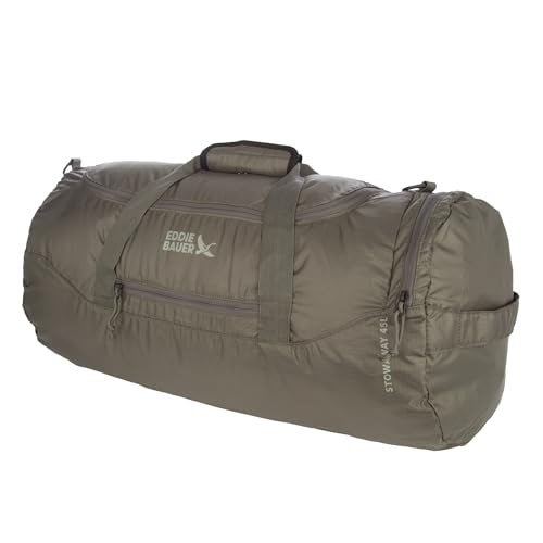 Eddie Bauer Stowaway Packable Duffel Bag| Travel | Foldable | Lightweight | Durable | Ripstop Polyester | 23" Length | 45L Capacity - Spruce Green - color: Spruce