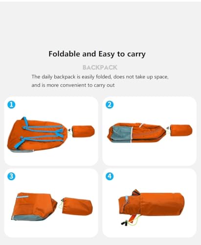 levayhill 25L Foldable Hiking Backpack,Small Packable Daypack, Orange - color: Orange