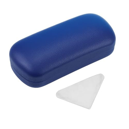 PERFECTSIGHT Sunglasses Case, Large Hard Shell Glasses Case, Cute PU Leather Protective Eyeglasses Case for Women Men - color: Navy