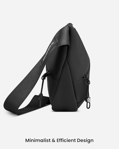 Flux 2L Sling Chest Bag with RFID Blocking Crossbody for Men Women - color: Black