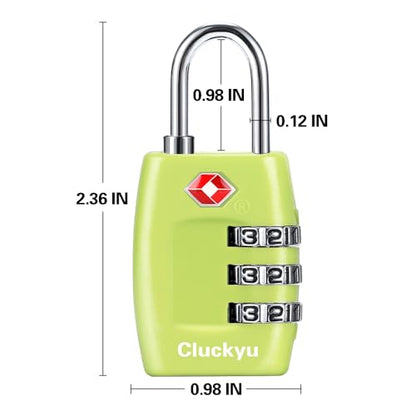 TSA Luggage Locks (4Pack) - 3 Digit Combination Padlocks - Approved Travel Lock for Suitcases & Baggage (Green1) - color: Green