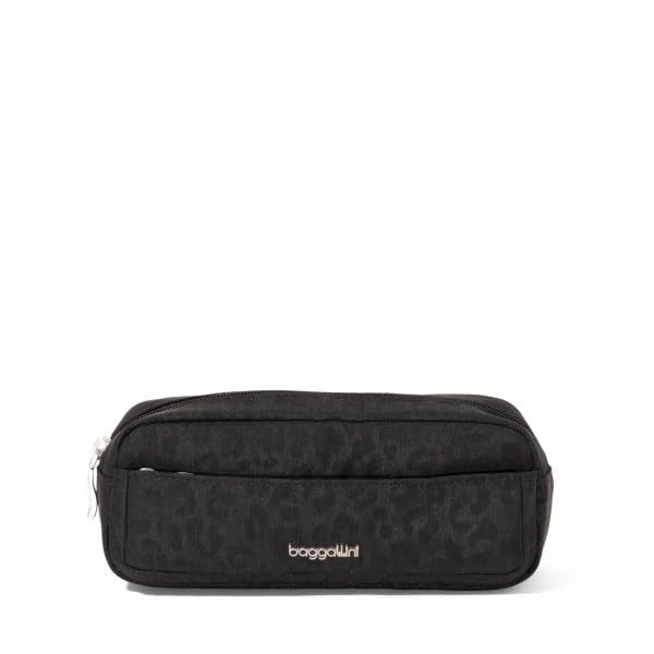 Long Pocket Cosmetic - Lightweight 7.8”x 3.1”x2.1” Makeup Bag - Travel Essentials Makeup Organizer - color: Black Cheetah Emboss