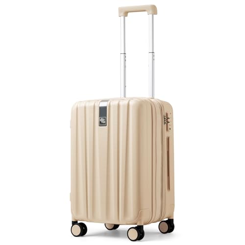 Hanke 20 Inch Expandable Carry on Luggage 22x14x9 Airline Approved - color: Cuba Sand, size: 20 Inch EXT