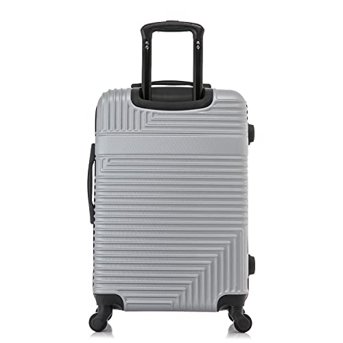 InUSA RESILIENCE Luggage with Spinner Wheels | Durable Lightweight Hardside Suitcase, Spacious Travel Bag with Handle and Trolley | 24-Inch Medium Checked Luggage | Silver - color: Silver, size: 24 Inch