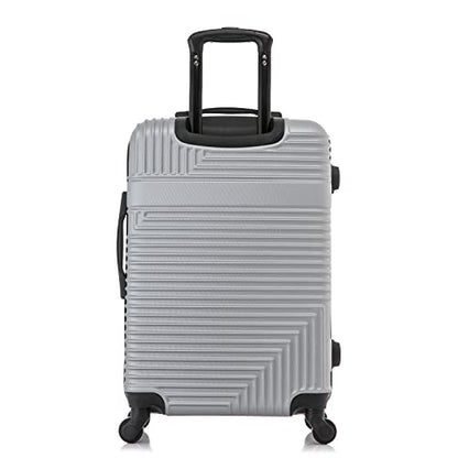 InUSA RESILIENCE Luggage with Spinner Wheels | Durable Lightweight Hardside Suitcase, Spacious Travel Bag with Handle and Trolley | 24-Inch Medium Checked Luggage | Silver - color: Silver, size: 24 Inch
