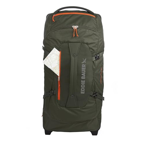 Eddie Bauer Expedition Rolling Duffel Bag with Wheels - Dark Thyme, 34" - color: Dark Thyme, size: 34" (Check-In)