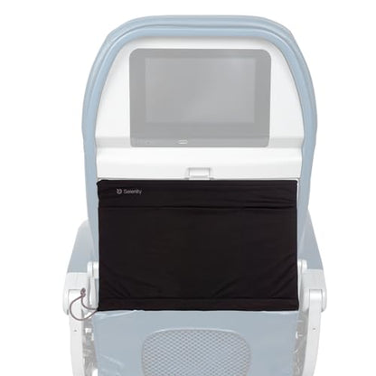 Airplane Tray Organizer/Tote with 4 Storage Pockets, Back Seat Airplane Tray Cover, Converts into a Drawstring Tote, Washable, Durable & Lightweight (2.8 oz) Airplane Travel Essentials - color: Charcoal
