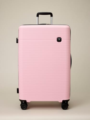 Aria 2 Piece Luggage Set (20" Carry-on / 28" Checked Luggage) Lightweight Hardside Suitcase with 360° Spinner Wheels, TSA Lock, Scratch-Resistant(Petal Pink) - color: Petal Pink