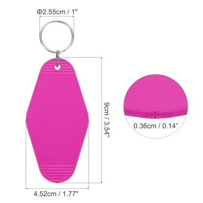 uxcell Hotel Keychains Blank Plastic - color: Rose Red