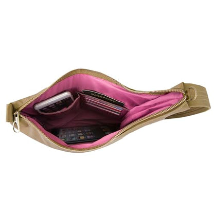 Travelon Anti-Theft Signature 3 Compartment Crossbody Bag - color: Latte