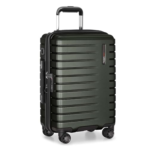 Traveler's Choice Archer Polycarbonate Hardside Spinner Luggage Set, Tie Down Straps, Green, Carry-On 21-Inch - color: Green, size: 1-Piece (Carry-On 21-Inch)