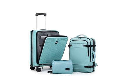 21Inch Carry On Luggage, PP Expandable Luggage Sets with Spinner Wheels - color: Aqua