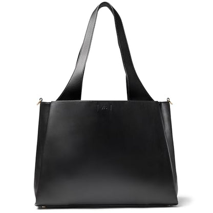 July Juliette Soft Work Tote Bag, Laptop Sleeve, 18L, Black - color: Black