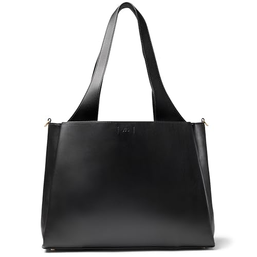 July Juliette Soft Work Tote Bag, Laptop Sleeve, 18L, Black - color: Black