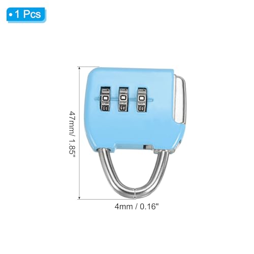 PATIKIL Security Steel Cable with 3 Digit Combination Lock, Travel Padlock 3Ft Coated Safety Wire Rope Double Loop for Luggage Suitcase Blue - color: Blue, Sky Blue, size: 3Ft