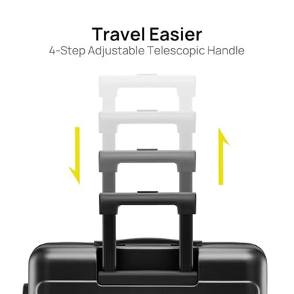 NINETYGO Medium Checked Luggage 24 Inch, Checking In Luggage with Smooth Spinner Wheels, Lightweight, Hard Shell PC Suitcase, Lightweight Travel Luggage, TSA Approved (Black, Rhine Basic) - color: 02-Black (Basic), size: Checked 24-Inch