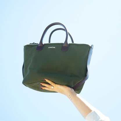 Cincha Canvas Go-Tote Bag, Water-Resistant, Versatile Travel Bag, Lightweight & Compact, As Seen on Oprah's Favorite Things - color: Olive, style: Mini