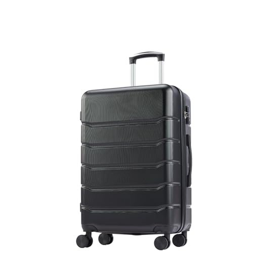 OLIXIS 20 Inch Carry-On Suitcase, Hardside Rolling Luggage, Black - color: Black, size: 20 IN
