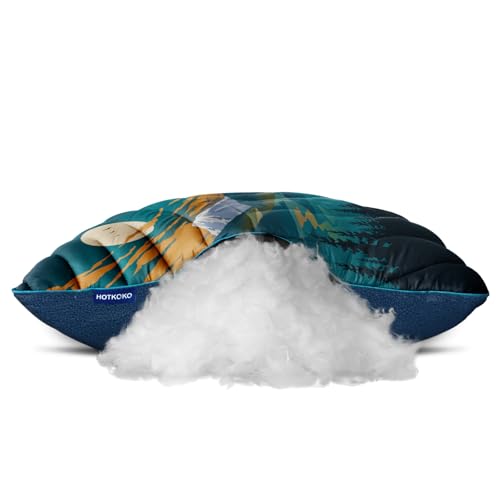 Camping Pillow Compressible Travel Pillow Lightweight Camp Pillow - color: Snowy Mountain, size: Large(15.7''X19.6'')