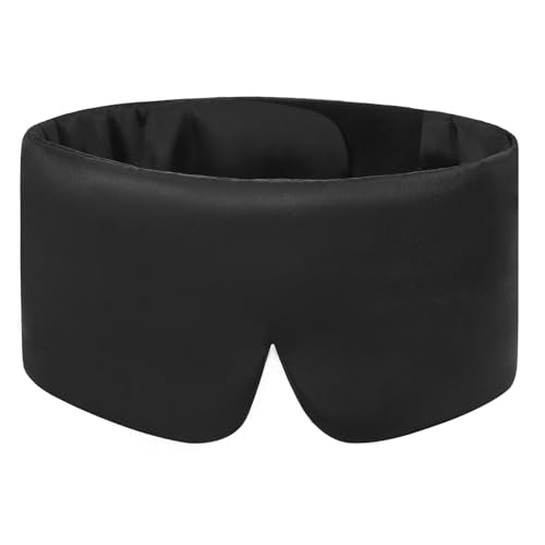 Weighted Sleep Mask ALASKA BEAR Silk Eye Mask for Compression Sleeping - color: Black_weighted