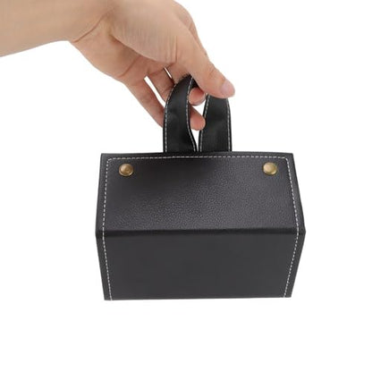 Sunglasses Organizer Case 8 Slots PU Leather Foldable Hanging Design Travel Eyewear Holder with Multiple Compartments for Glasses Storage(Black)