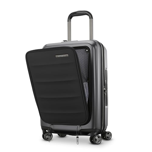 Samsonite 2 Piece Luggage Set with 21/28” Hardside Lightweight Octiv (Carry-On Pro with Front Pocket & Large Checked) Expandable, Four Spinner Wheels, Adjustable Handle, TSA Approved Lock - Black - color: Stealth Black, size: 2-Piece Set (Pro 21 with Fron