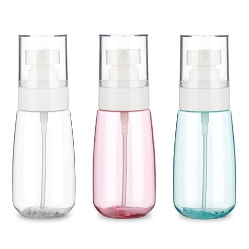 3 Pack 2oz/60ml Small Spray Bottle, Empty Plastic Mini Spray Bottles, Fine Mist Travel Spray Bottle with 9pcs Labels - color: Mix-3 Pcs, size: 60ML
