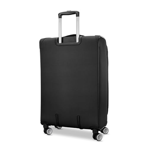 American Tourister 4 KIX 3.0 Checked-Medium Softside Expandable Luggage with 4 Spinner Wheels, Black - color: Black, size: Medium