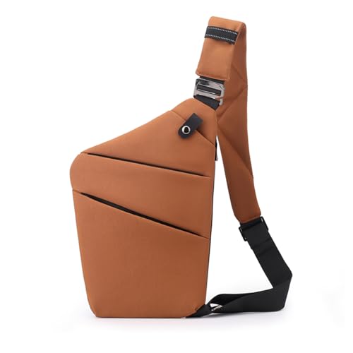 Travel Anti Pickpocket Purses, Slim Carry Crossbody Bag for Women & Man Travel Safe, Waterproof - color: Reddish Brown