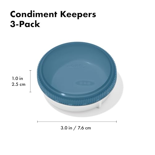OXO Good Grips Prep & Go Leakproof Condiment Container - 2 oz, Ocean Blue - color: Ocean Blue, style: Condiment Keeper - 3 Pack