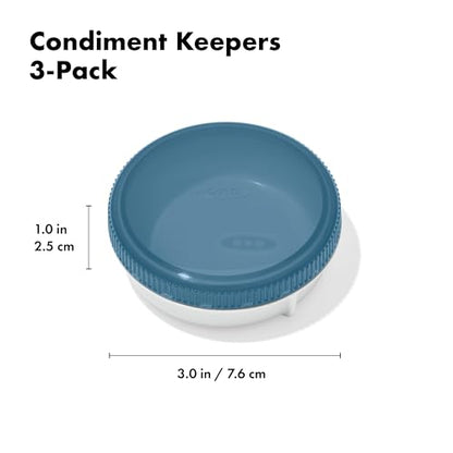OXO Good Grips Prep & Go Leakproof Condiment Container - 2 oz, Ocean Blue - color: Ocean Blue, style: Condiment Keeper - 3 Pack