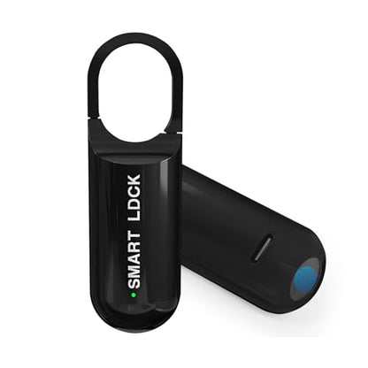 Smart Fingerprint Padlock for Locker, Small Rechargeable Fingerprint Lock, Keyless Biometric Thumbprint Padlock for Gym School Locker, Suitcase, Backpack - color: Black