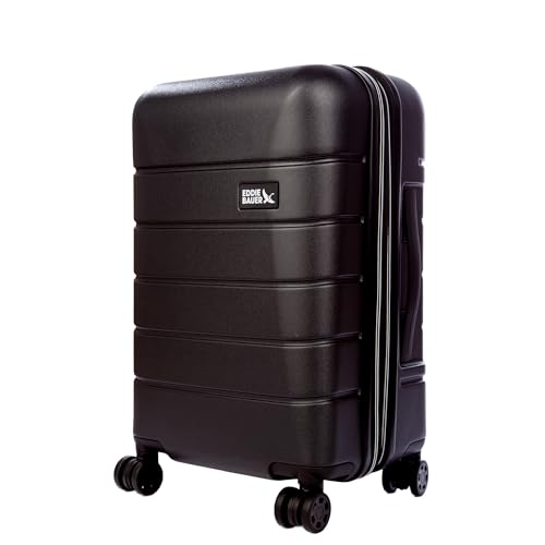 Eddie Bauer Glacier Hardside Spinner Durable PC/ABS Construction 2-Piece Set Suitcase Luggage, Carbon - color: Carbon, size: 2-Piece Luggage Set